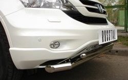 18 949 р. Защита переднего бампера (2 трубыØ63 и 42 мм, нержавейка) SLITKOFF Honda CR-V RE1,RE2,RE3,RE4,RE5,RE7 рестайлинг (2009-2012) (Объём двигателя 2.0 л)  с доставкой в г. Воронеж. Увеличить фотографию 3