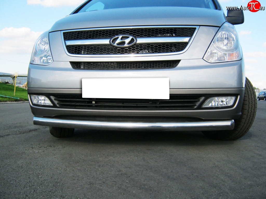 16 749 р. Одинарная защита переднего бампера SLITKOFF 76 мм Hyundai Starex/Grand Starex/H1 TQ дорестайлинг (2007-2013)  с доставкой в г. Воронеж