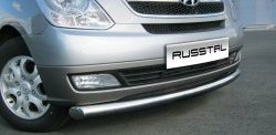16 749 р. Одинарная защита переднего бампера SLITKOFF 76 мм Hyundai Starex/Grand Starex/H1 TQ дорестайлинг (2007-2013)  с доставкой в г. Воронеж. Увеличить фотографию 2