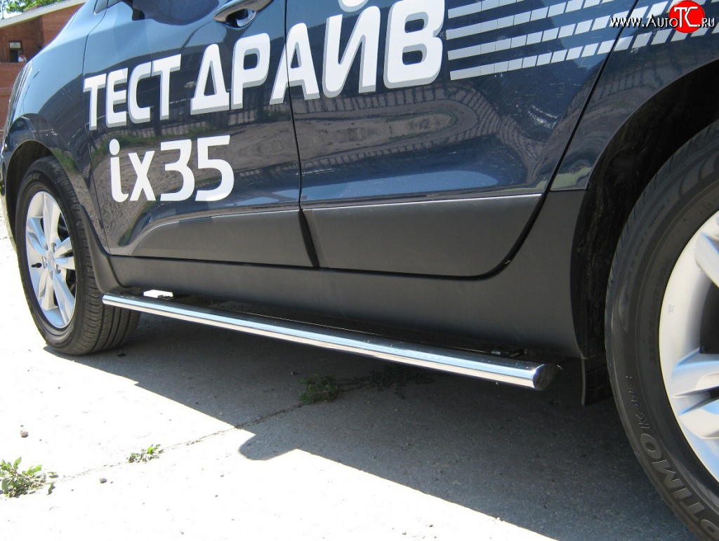 17 099 р. Защита порогов Russtal из овальной трубы Hyundai IX35 LM дорестайлинг (2009-2013)  с доставкой в г. Воронеж