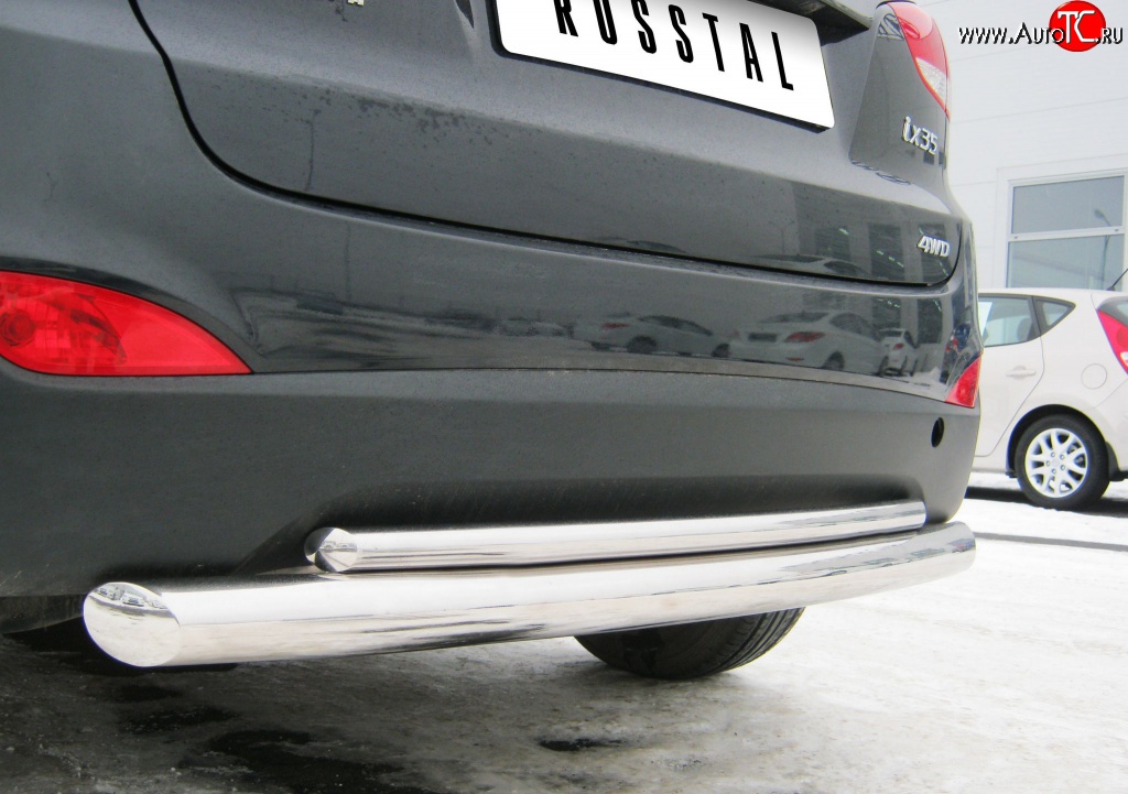 17 949 р. Защита заднего бампера (Ø76 и 42 мм, нержавейка) SLITKOFF  Hyundai IX35  LM (2009-2018) дорестайлинг, рестайлинг  с доставкой в г. Воронеж