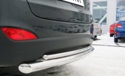 17 949 р. Защита заднего бампера (Ø76 и 42 мм, нержавейка) SLITKOFF  Hyundai IX35  LM (2009-2018) дорестайлинг, рестайлинг  с доставкой в г. Воронеж. Увеличить фотографию 2