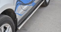 16 649 р. Защита порогов Russtal из овальной трубы с проступью Hyundai Santa Fe CM рестайлинг (2009-2012)  с доставкой в г. Воронеж. Увеличить фотографию 2
