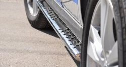 16 649 р. Защита порогов Russtal из овальной трубы с проступью Hyundai Santa Fe CM рестайлинг (2009-2012)  с доставкой в г. Воронеж. Увеличить фотографию 3
