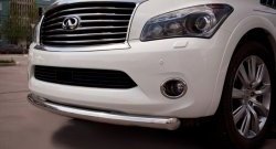 Одинарная защита переднего бампера SLITKOFF 76 мм INFINITI QX56  Z62 (2010-2013)