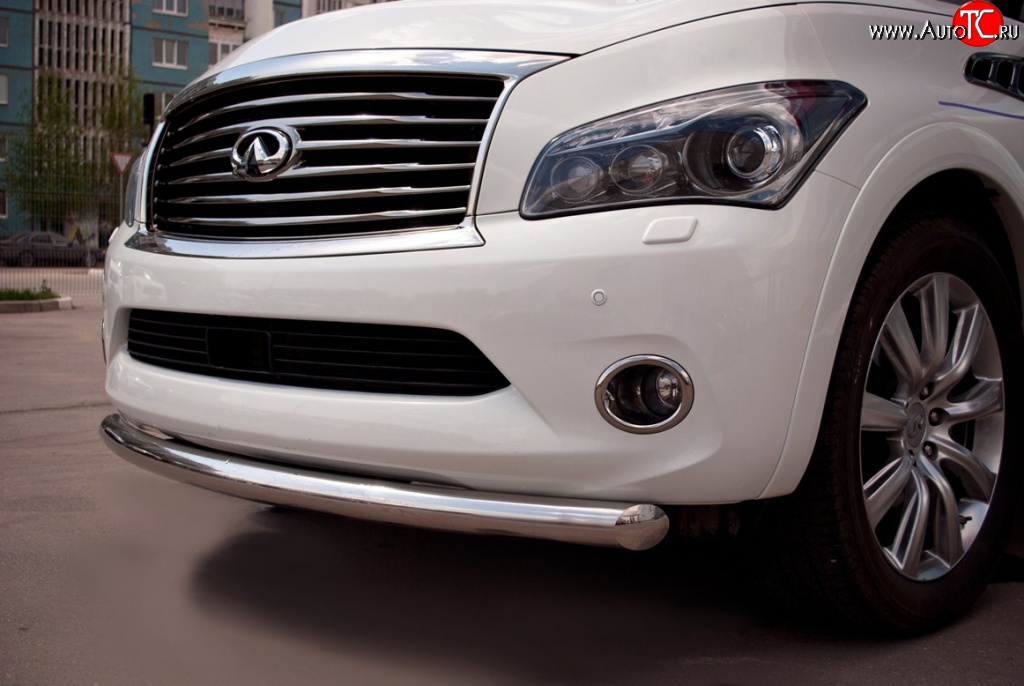 16 899 р. Одинарная защита переднего бампера SLITKOFF диаметром 76 мм INFINITI QX56 Z62 (2010-2013)  с доставкой в г. Воронеж