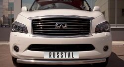 16 899 р. Одинарная защита переднего бампера SLITKOFF диаметром 76 мм INFINITI QX56 Z62 (2010-2013)  с доставкой в г. Воронеж. Увеличить фотографию 2