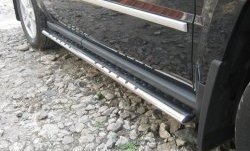 21 749 р. Защита порогов Russtal из овальной трубы с проступью Jeep Liberty KJ дорестайлинг (2001-2004)  с доставкой в г. Воронеж. Увеличить фотографию 2