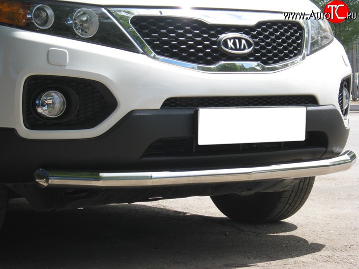 16 449 р. Одинарная защита переднего бампера SLITKOFF 70 мм KIA Sorento XM дорестайлинг (2009-2012)  с доставкой в г. Воронеж