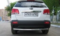 17 549 р. Защита заднего бампера (Ø76 мм, нержавейка) SLITKOFF  KIA Sorento  XM (2009-2012) дорестайлинг  с доставкой в г. Воронеж. Увеличить фотографию 1