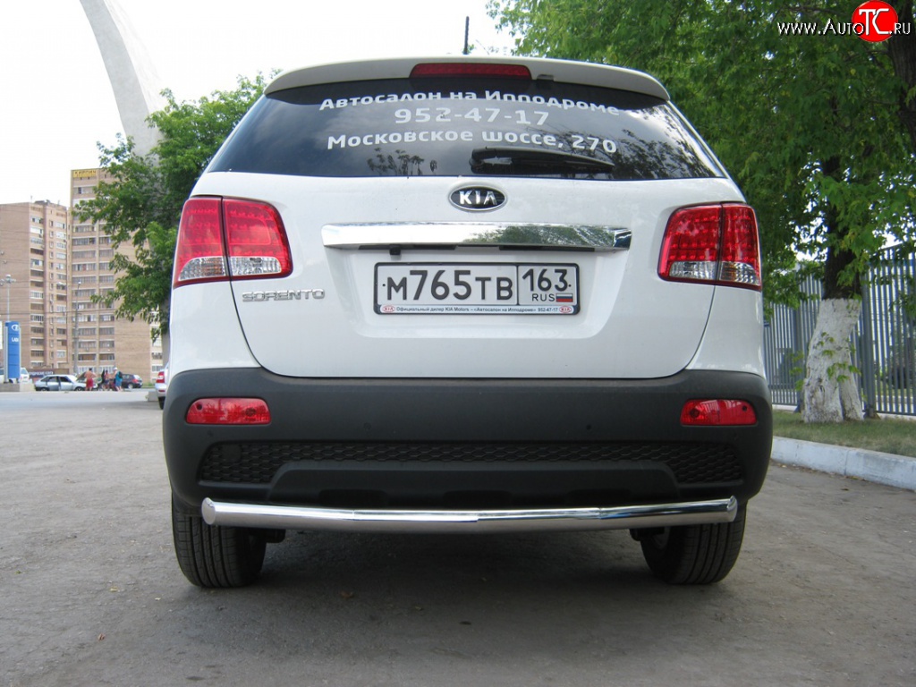 17 549 р. Защита заднего бампера (Ø76 мм, нержавейка) SLITKOFF  KIA Sorento  XM (2009-2012) дорестайлинг  с доставкой в г. Воронеж