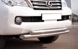 24 499 р. Защита переднего бампера (2 трубыØ76 и 63 мм, нержавейка) SLITKOFF Lexus GX460 J150 дорестайлинг (2009-2013)  с доставкой в г. Воронеж. Увеличить фотографию 1