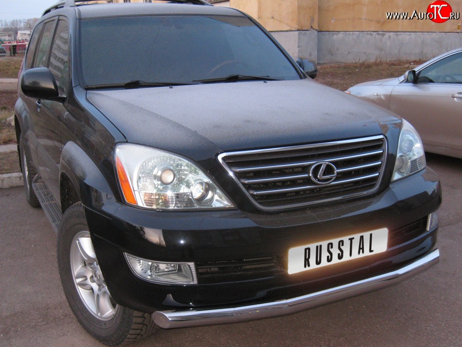 18 449 р. Одинарная защита переднего бампера SLITKOFF 76 мм Lexus GX470 J120 дорестайлинг (2002-2007)  с доставкой в г. Воронеж