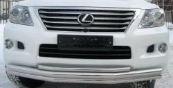 26 399 р. Тройная защита переднего бампера SLITKOFF 70 мм Lexus LX570 J200 дорестайлинг (2007-2012)  с доставкой в г. Воронеж. Увеличить фотографию 1