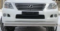 23 999 р. Защита переднего бампера (2 трубыØ70 мм, нержавейка) SLITKOFF Lexus LX570 J200 дорестайлинг (2007-2012)  с доставкой в г. Воронеж. Увеличить фотографию 1