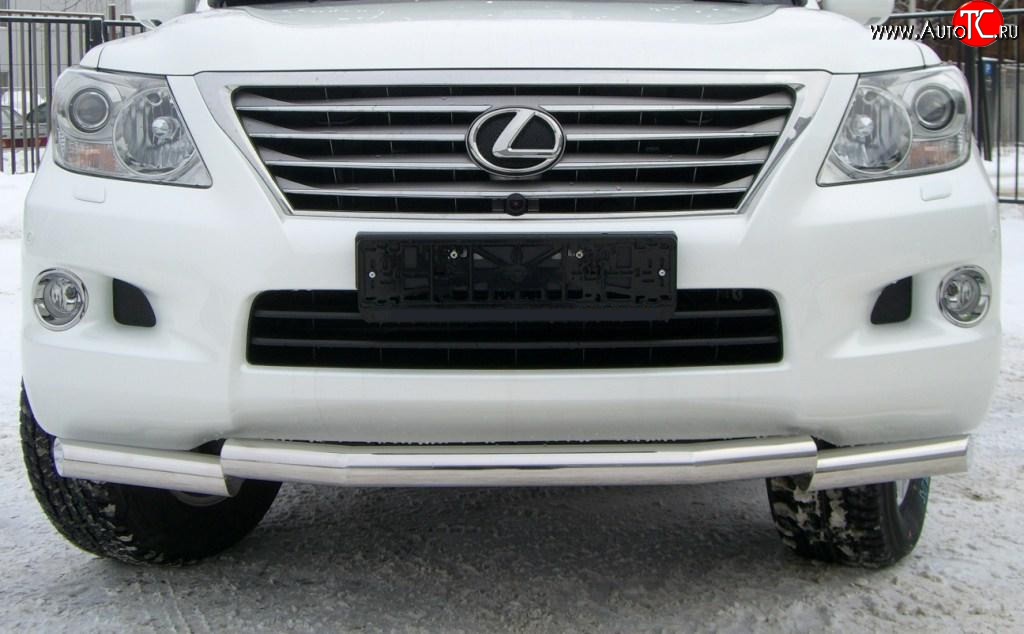 18 999 р. Защита переднего бампера (Ø70 мм ступень, нержавейка) SLITKOFF Lexus LX570 J200 дорестайлинг (2007-2012)  с доставкой в г. Воронеж