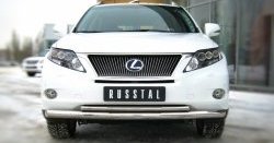 14 299 р. Защита переднего бампера (2 трубыØ76 и 42 мм, нержавейка) SLITKOFF  Lexus RX270  AL10 - RX450H  AL10  с доставкой в г. Воронеж. Увеличить фотографию 1