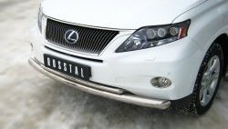 14 299 р. Защита переднего бампера (2 трубыØ76 и 42 мм, нержавейка) SLITKOFF  Lexus RX270  AL10 - RX450H  AL10  с доставкой в г. Воронеж. Увеличить фотографию 2