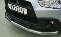 15 299 р. Одинарная защита переднего бампера SLITKOFF диаметром 63 мм  Mitsubishi ASX (2010-2012) дорестайлинг  с доставкой в г. Воронеж. Увеличить фотографию 2