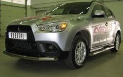 15 299 р. Одинарная защита переднего бампера SLITKOFF диаметром 63 мм  Mitsubishi ASX (2010-2012) дорестайлинг  с доставкой в г. Воронеж. Увеличить фотографию 3