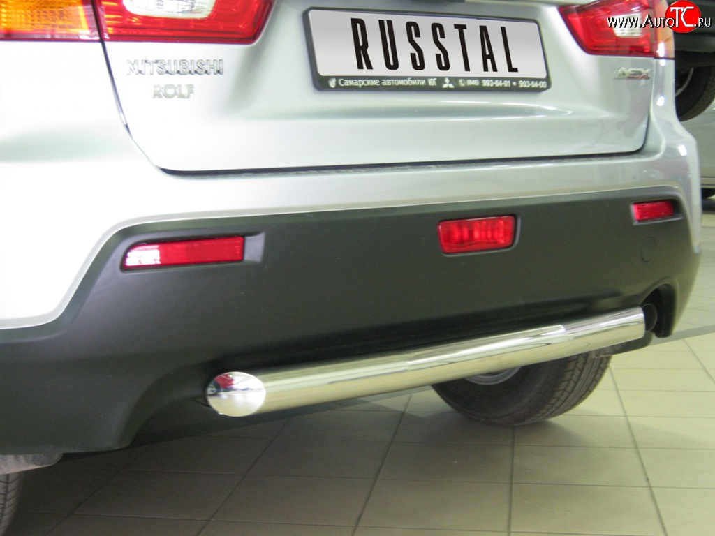 15 299 р. Защита заднего бампера (Ø63 мм, нержавейка) SLITKOFF  Mitsubishi ASX (2010-2012) дорестайлинг  с доставкой в г. Воронеж