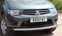 15 849 р. Одинарная защита переднего бампера SLITKOFF диаметром 76 мм Mitsubishi L200 4  дорестайлинг (2006-2014)  с доставкой в г. Воронеж. Увеличить фотографию 2