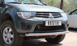 15 849 р. Одинарная защита переднего бампера SLITKOFF диаметром 76 мм Mitsubishi L200 4  дорестайлинг (2006-2014)  с доставкой в г. Воронеж. Увеличить фотографию 3