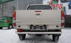 15 249 р. Защита заднего бампера (Ø76 мм, нержавейка) SLITKOFF Mitsubishi L200 4  дорестайлинг (2006-2014)  с доставкой в г. Воронеж. Увеличить фотографию 1