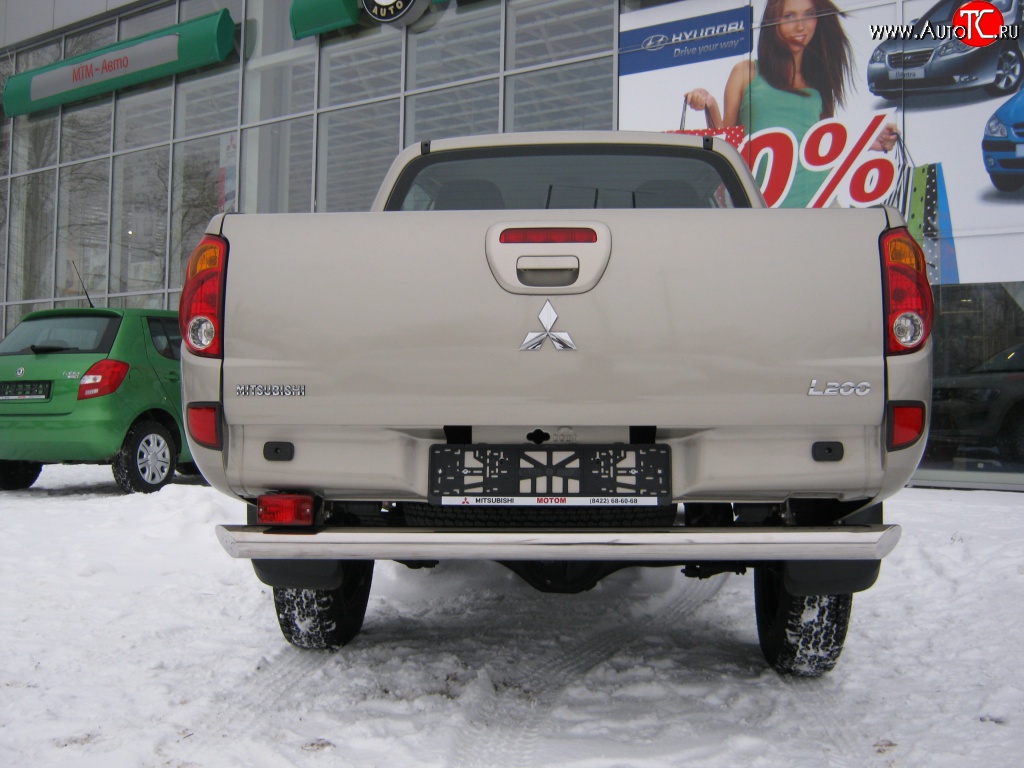 15 249 р. Защита заднего бампера (Ø76 мм, нержавейка) SLITKOFF  Mitsubishi L200 ( 4,  5 KK,KL) (2006-2022)  дорестайлинг, рестайлинг  с доставкой в г. Воронеж