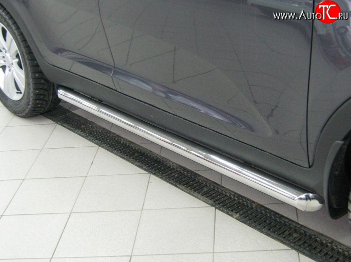 70 999 р. Защита порогов Russtal из круглой трубы диаметром 63 мм Mitsubishi Pajero Sport PB дорестайлинг (2008-2013) (Защита порогов с со скосами на торцах (вариант 1))  с доставкой в г. Воронеж