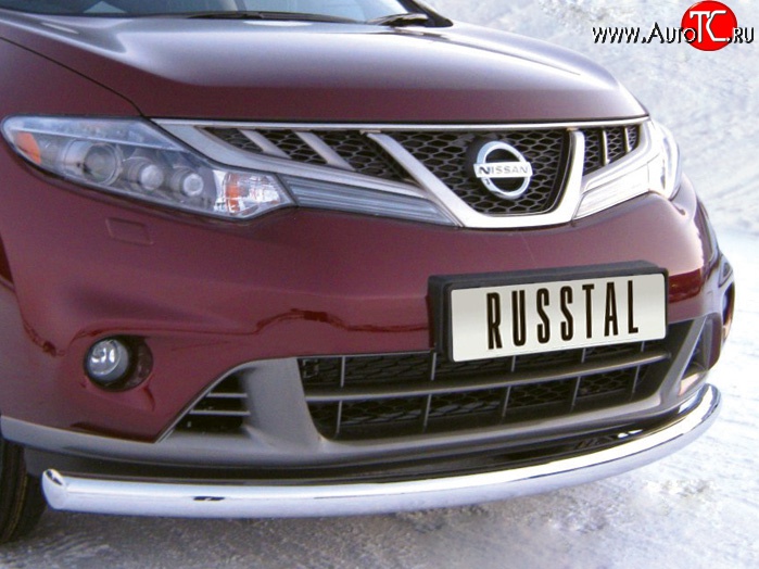 13 099 р. Одинарная защита переднего бампера Russtal (76 мм) Nissan Murano 2 Z51 рестайлинг (2010-2016)  с доставкой в г. Воронеж