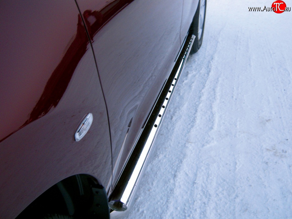 16 649 р. Защита порогов Russtal из овальной трубы с проступью Nissan Murano 2 Z51 дорестайлинг (2008-2011)  с доставкой в г. Воронеж