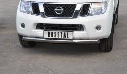 18 299 р. Одинарная защита переднего бампера SLITKOFF диаметром 76 мм (2010 г.в.) Nissan Pathfinder R51 дорестайлинг (2004-2007)  с доставкой в г. Воронеж. Увеличить фотографию 2