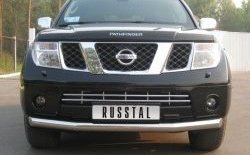 15 249 р. Одинарная защита переднего бампера SLITKOFF диаметром 76 мм  Nissan Pathfinder  R51 (2004-2007) дорестайлинг  с доставкой в г. Воронеж. Увеличить фотографию 1