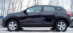 12 299 р. Защита порогов Russtal из трубы d63 мм с пластиковыми вставками для ног Nissan Qashqai 1 J10 рестайлинг (2010-2013) (Защита порогов с со скосами на торцах (вариант 1))  с доставкой в г. Воронеж. Увеличить фотографию 3