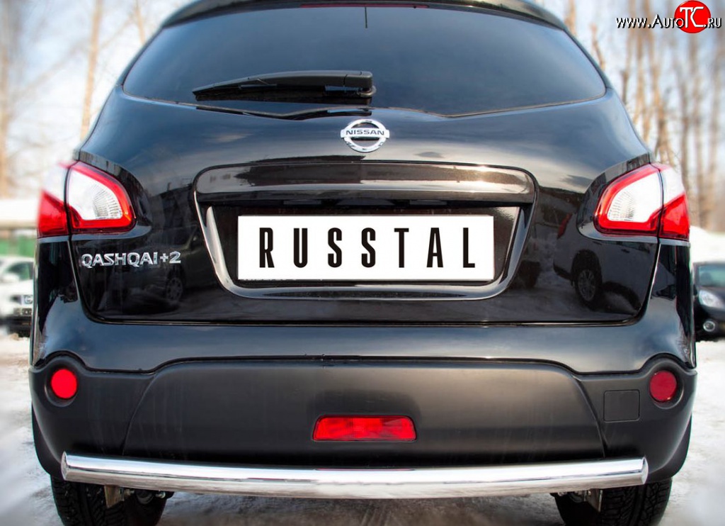 15 249 р. Защита заднего бампера (Ø63 мм, нержавейка) SLITKOFF Nissan Qashqai +2 1 J10 дорестайлинг (2008-2010)  с доставкой в г. Воронеж