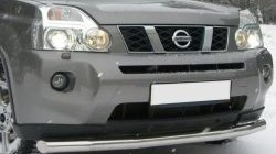 Одинарная защита переднего бампера SLITKOFF диаметром 63 мм Nissan X-trail  1 T30 (2000-2003) дорестайлинг