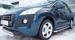 12 999 р. Защита переднего бампера (Ø 42 мм, нержавейка) SLITKOFF  Peugeot 3008 (2009-2013) дорестайлинг  с доставкой в г. Воронеж. Увеличить фотографию 3