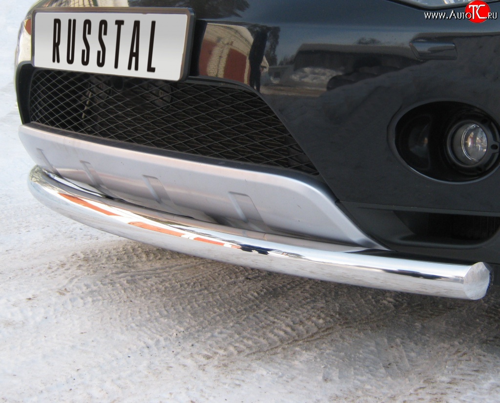 15 499 р. Одинарная защита переднего бампера SLITKOFF диаметром 76 мм Peugeot 4007 (2007-2012)  с доставкой в г. Воронеж