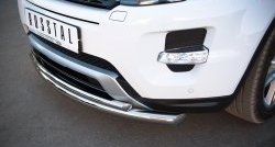 18 949 р. Защита переднего бампера (Dynamic, 2 трубыØ63 и 42 мм, нержавейка) SLITKOFF Land Rover Range Rover Evoque 1 L538 дорестайлинг 5 дв. (2011-2015)  с доставкой в г. Воронеж. Увеличить фотографию 3