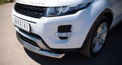 19 549 р. Защита переднего бампера (2 трубыØ76 и 42 мм, нержавейка) SLITKOFF Land Rover Range Rover Evoque 1 L538 дорестайлинг 5 дв. (2011-2015)  с доставкой в г. Воронеж. Увеличить фотографию 3