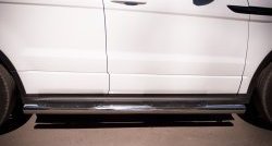 24 549 р. Защита порогов с пластиковыми вставками для ног SLITKOFF из круглой трубы с закругленными торцами диаметром 76 мм (Dynamic) Land Rover Range Rover Evoque 1 L538 дорестайлинг 5 дв. (2011-2015)  с доставкой в г. Воронеж. Увеличить фотографию 2