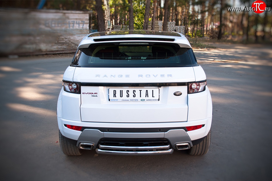 17 999 р. Защита заднего бампера (к-я DYNAMIC, Ø63 и 42 мм, нержавейка) SLITKOFF Land Rover Range Rover Evoque 1 L538 дорестайлинг 5 дв. (2011-2015)  с доставкой в г. Воронеж