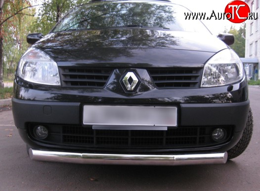11 749 р. Одинарная защита переднего бампера Russtal диаметром 76 мм Renault Scenic 2 (2003-2009)  с доставкой в г. Воронеж