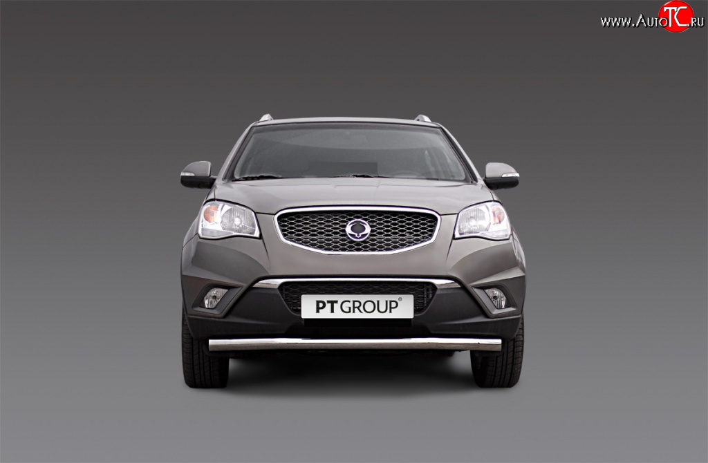 6 399 р. Одинарная защита переднего бампера Petroil Tuning диаметром 63 мм  SSANGYONG Actyon (2010-2013) дорестайлинг  с доставкой в г. Воронеж