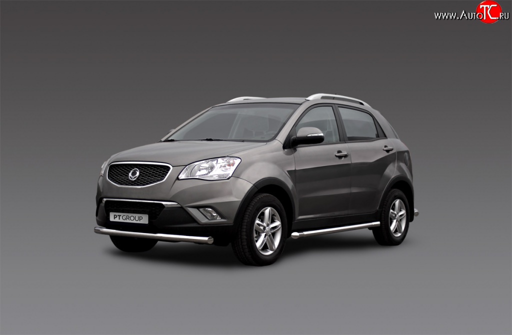 8 749 р. Защита порогов Petroil Tuning из круглой трубы диаметром 63 мм  SSANGYONG Actyon (2010-2013) дорестайлинг  с доставкой в г. Воронеж