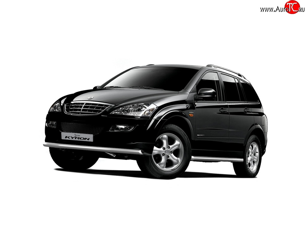 4 499 р. Защита порогов из трубы Ø63 Petroil Tuning  SSANGYONG Kyron (2005-2007) дорестайлинг (Нержавеющая полированная сталь)  с доставкой в г. Воронеж
