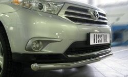 18 999 р. Одинарная защита переднего бампера SLITKOFF 76 мм Toyota Highlander XU40 рестайлинг (2010-2013)  с доставкой в г. Воронеж. Увеличить фотографию 2