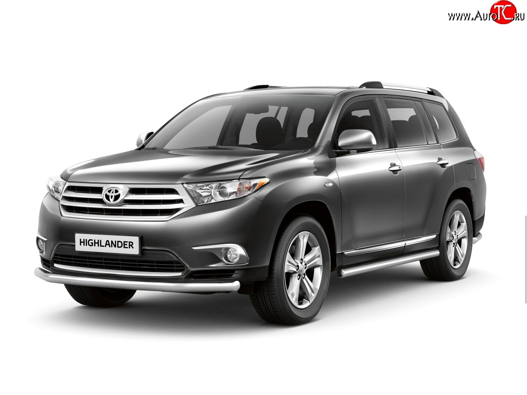 4 899 р. Одинарная защита переднего бампера Petroil Tuning диаметром 63 мм Toyota Highlander XU40 рестайлинг (2010-2013)  с доставкой в г. Воронеж