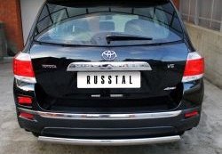 11 599 р. Защита заднего бампера (Ø75х42 мм, нержавейка) Russtal Toyota Highlander XU40 рестайлинг (2010-2013)  с доставкой в г. Воронеж. Увеличить фотографию 2
